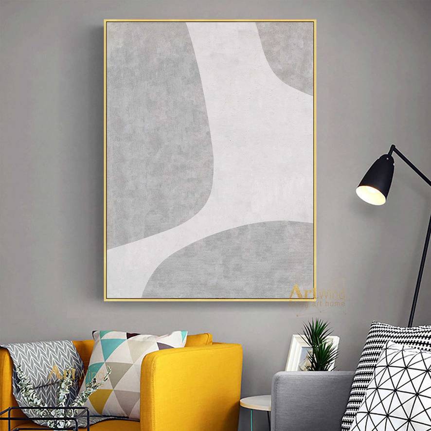 Gray Handmade You Contemporary Dining Abstract Canvas Artwork 0KH5X